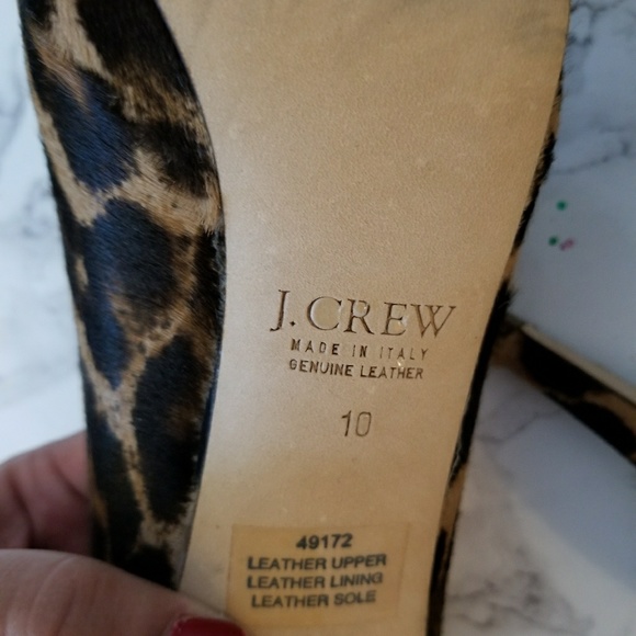 JCrew Pia Leopard Calf Hair heel 10 Italy NWOB - Picture 5 of 6